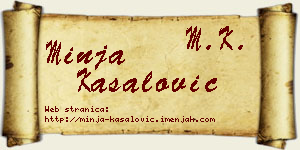 Minja Kasalović vizit kartica